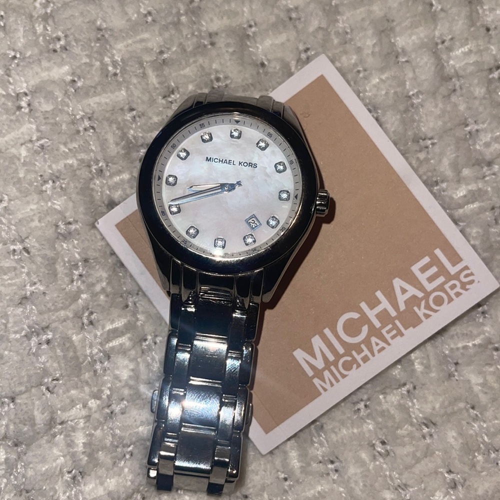 Stainless steel Michael Kors watch.